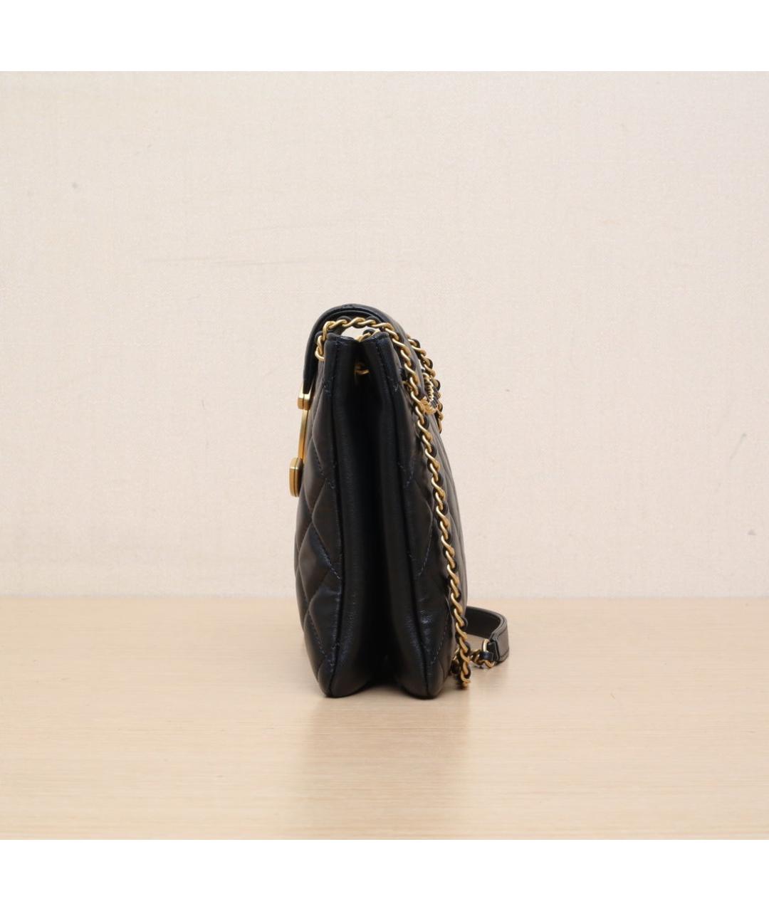 CHANEL Черная кожаная сумка через плечо, фото 5