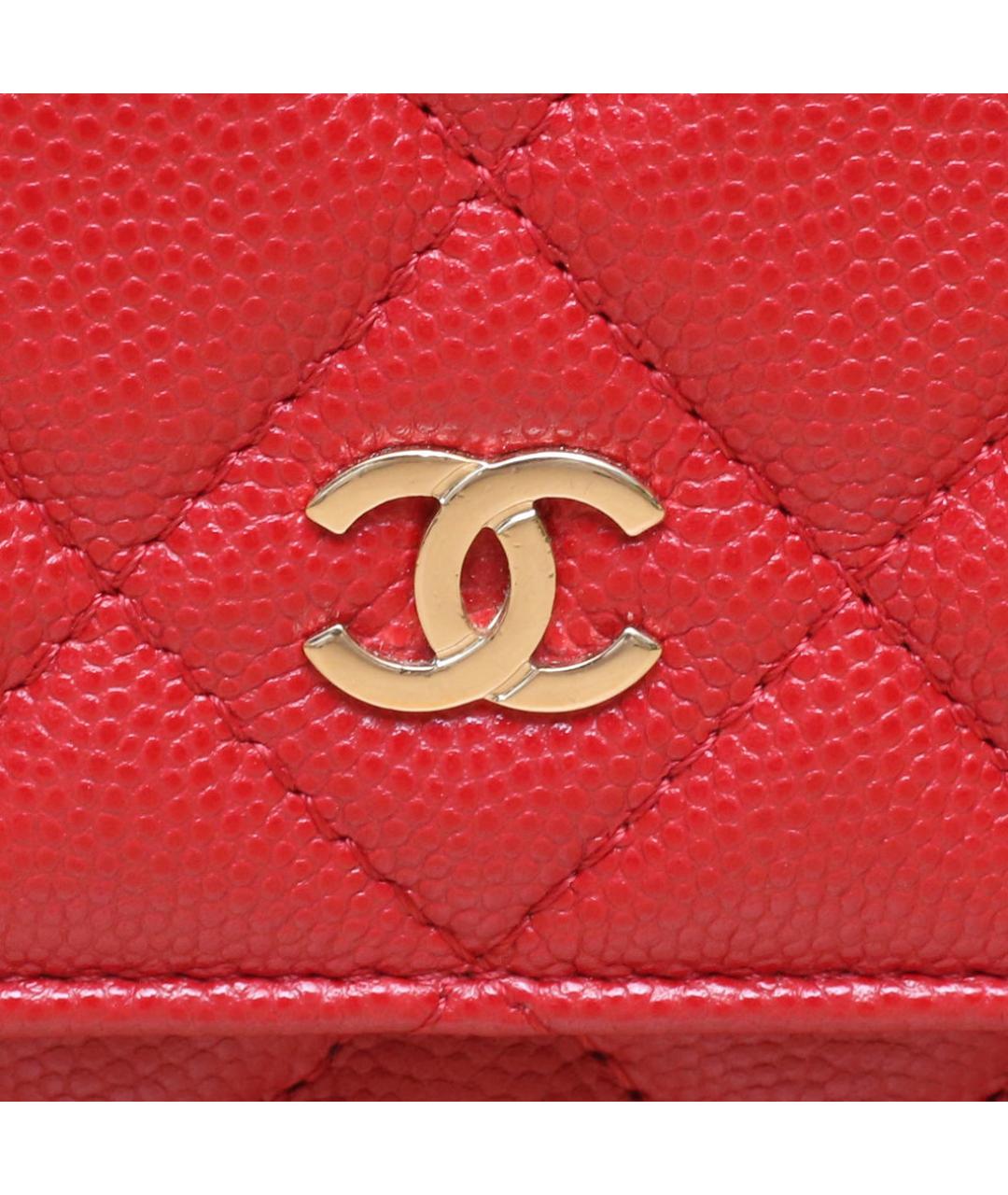 CHANEL Красная кожаная сумка через плечо, фото 8