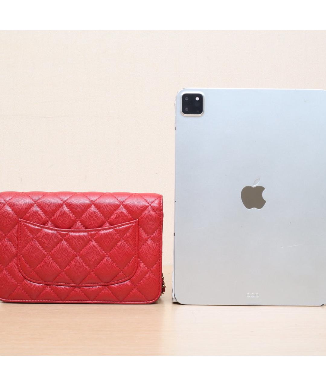 CHANEL Красная кожаная сумка через плечо, фото 7