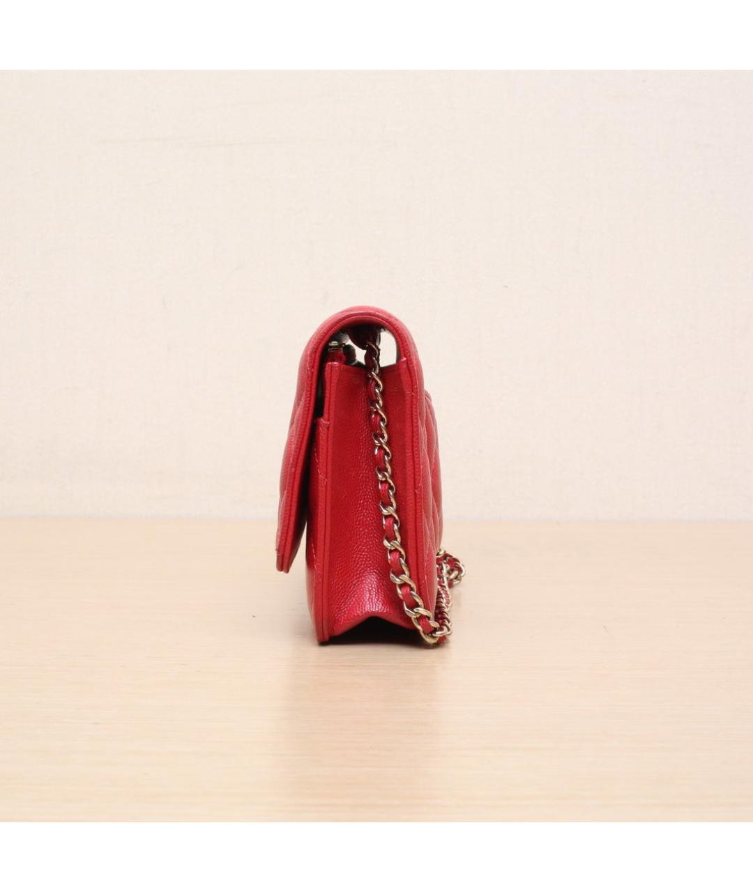 CHANEL Красная кожаная сумка через плечо, фото 5