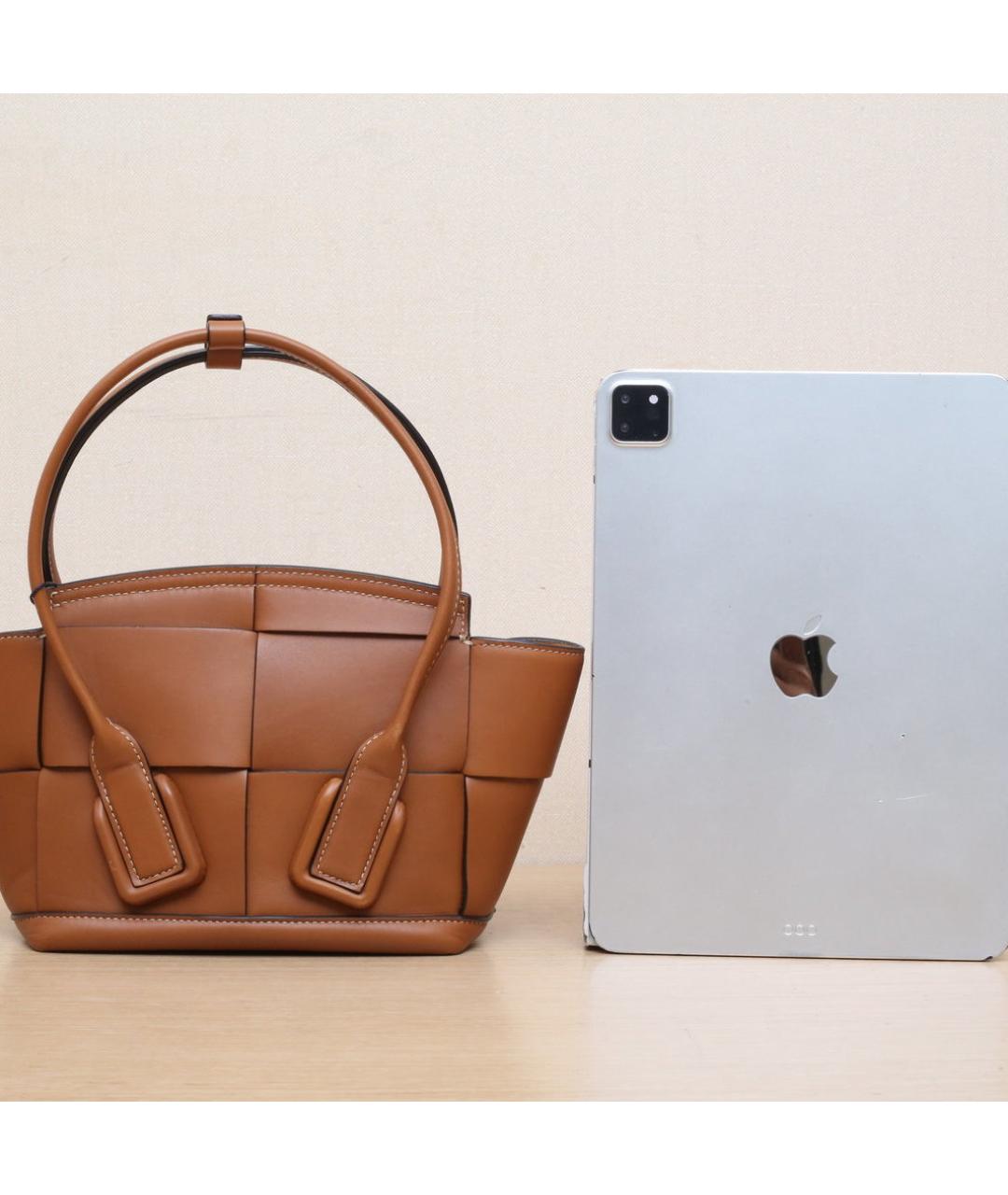 BOTTEGA VENETA Коричневая кожаная сумка через плечо, фото 7