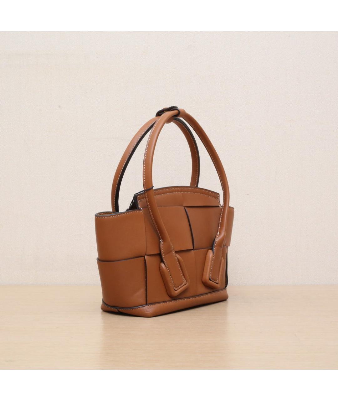 BOTTEGA VENETA Коричневая кожаная сумка через плечо, фото 6