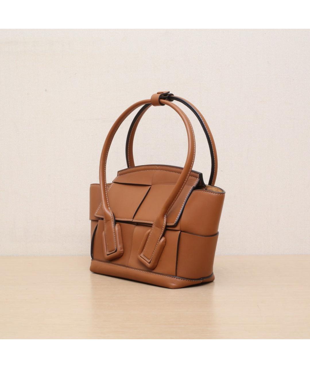 BOTTEGA VENETA Коричневая кожаная сумка через плечо, фото 4