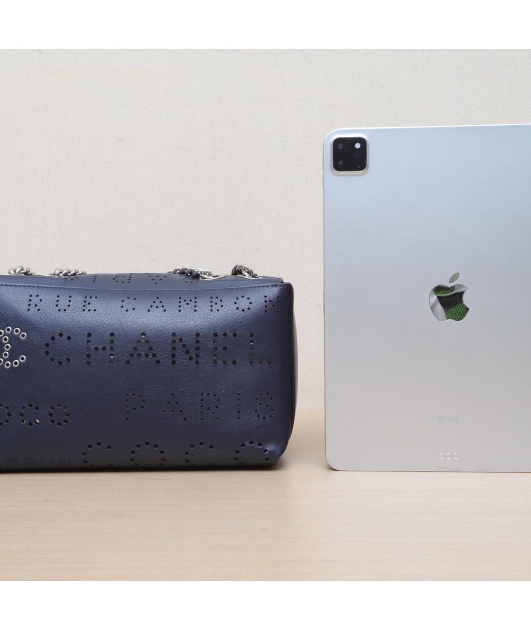 CHANEL Темно-синяя кожаная сумка через плечо, фото 7