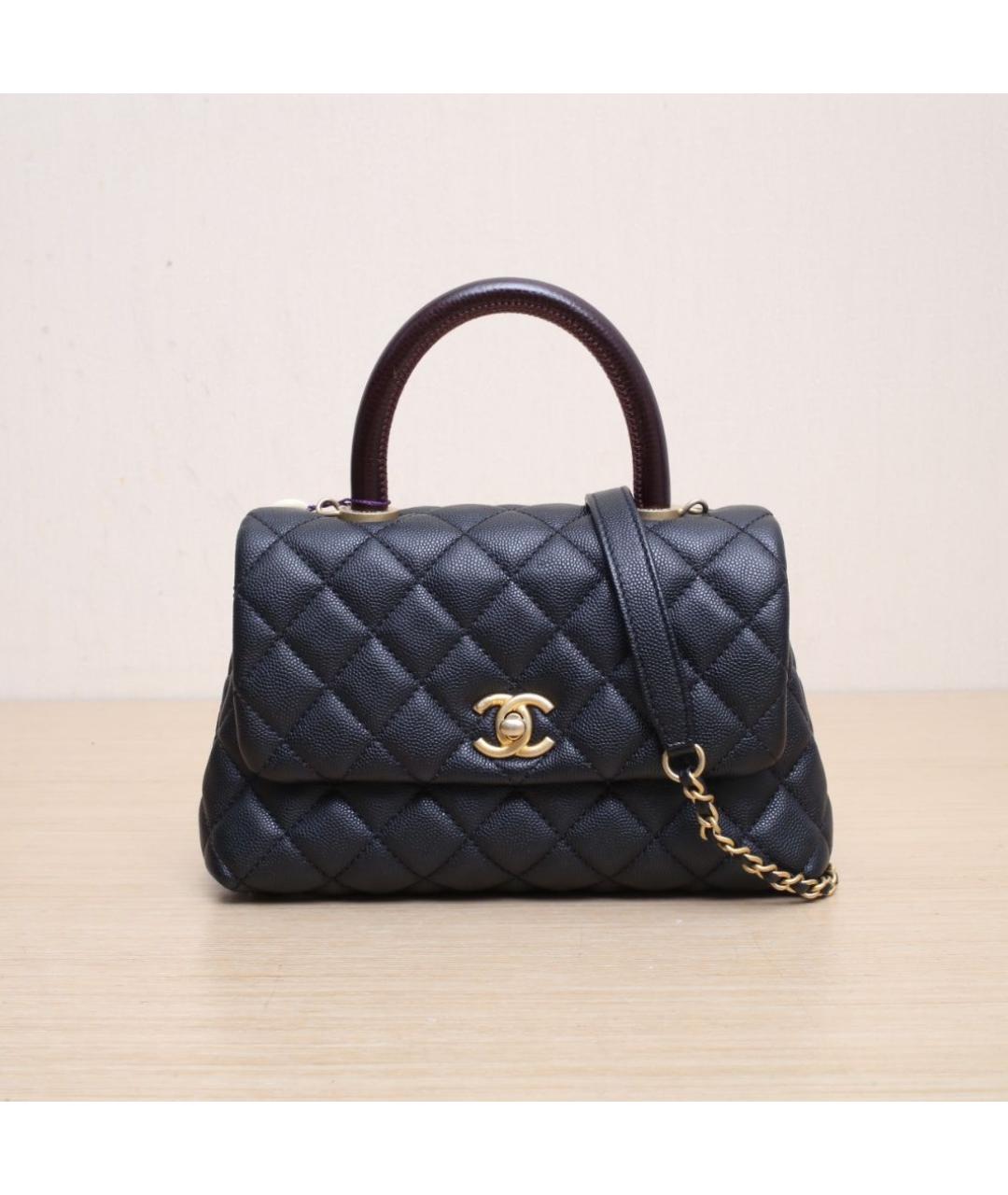 CHANEL Черная кожаная сумка через плечо, фото 3