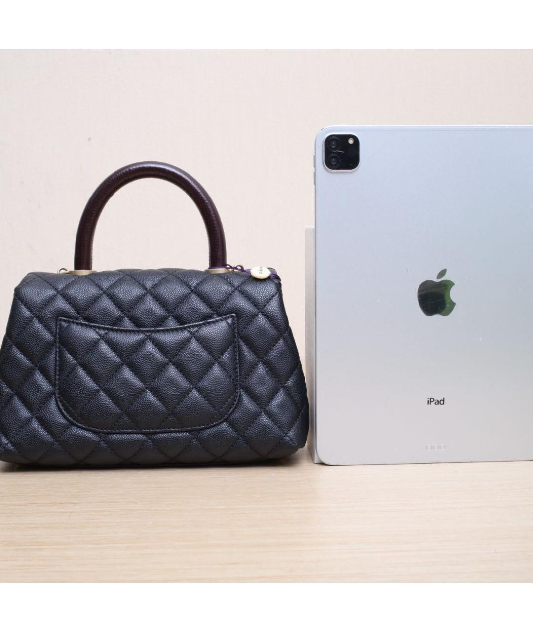 CHANEL Черная кожаная сумка через плечо, фото 7