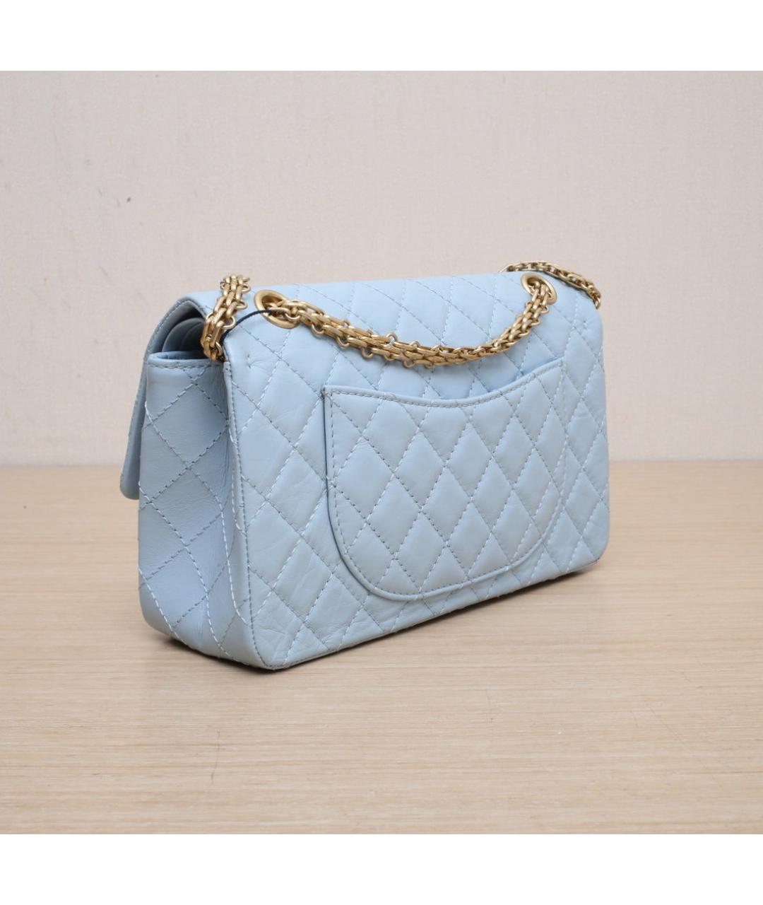 CHANEL Голубая кожаная сумка через плечо, фото 6