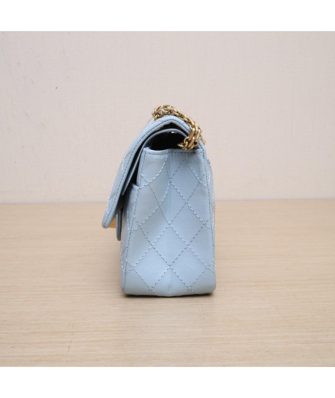 CHANEL Голубая кожаная сумка через плечо, фото 5