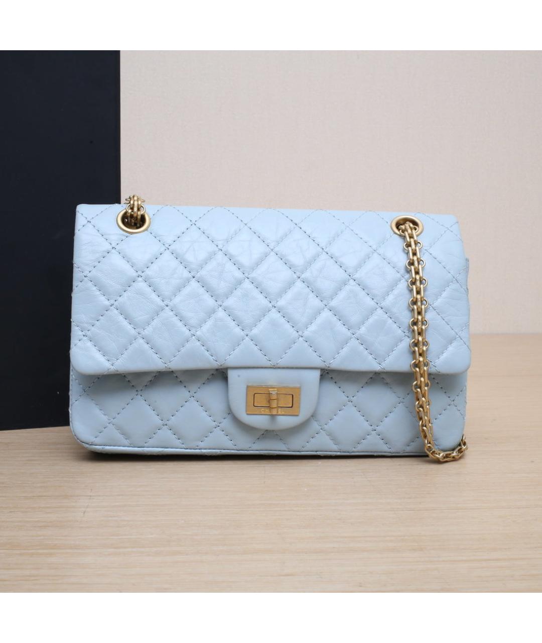 CHANEL Голубая кожаная сумка через плечо, фото 2