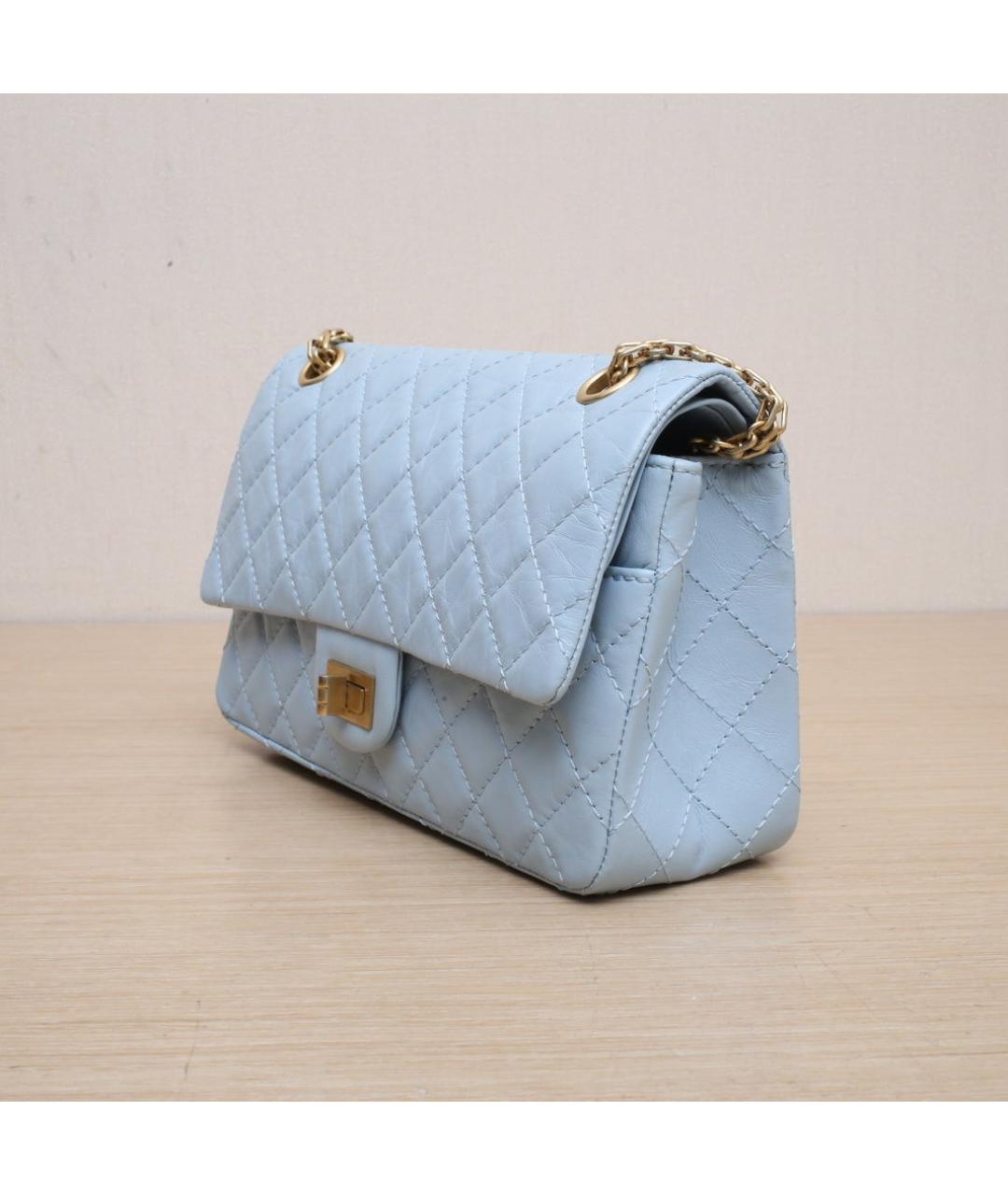 CHANEL Голубая кожаная сумка через плечо, фото 4