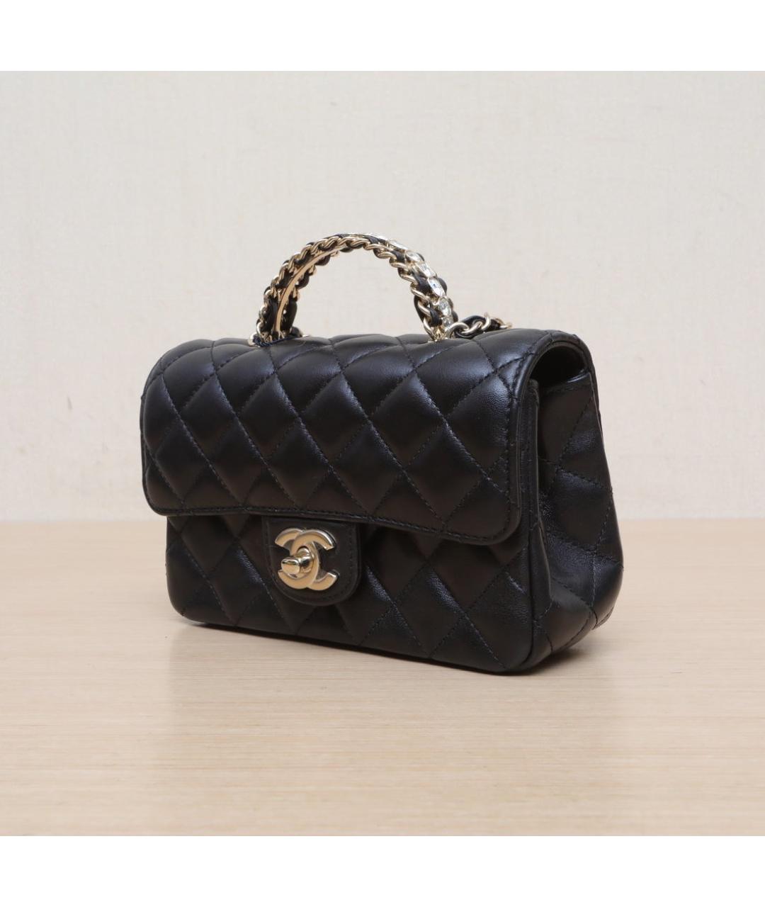 CHANEL Черная кожаная сумка через плечо, фото 4