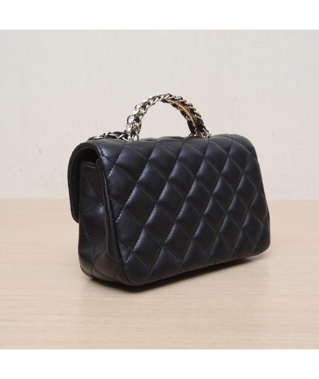 CHANEL Черная кожаная сумка через плечо, фото 6