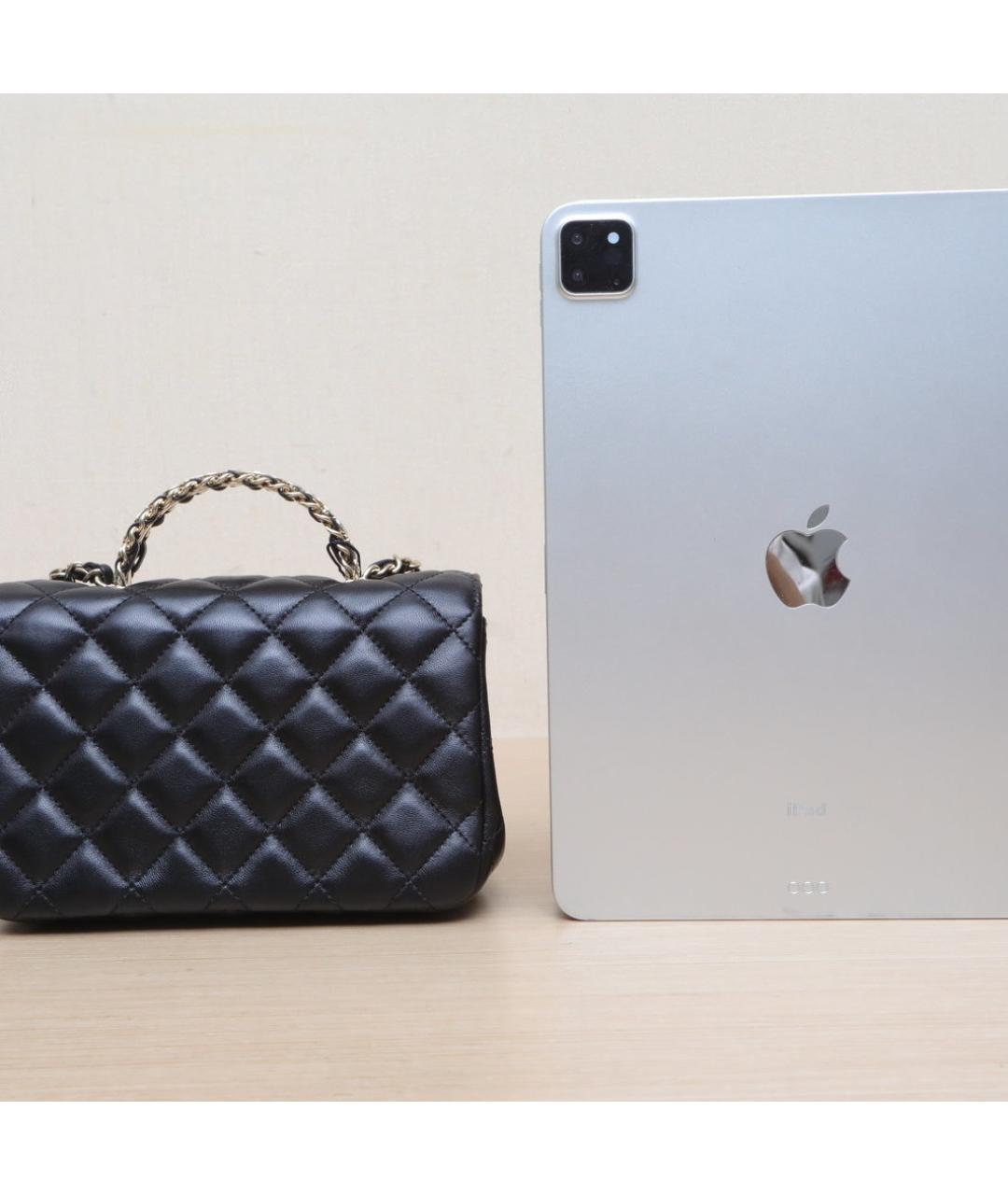 CHANEL Черная кожаная сумка через плечо, фото 7