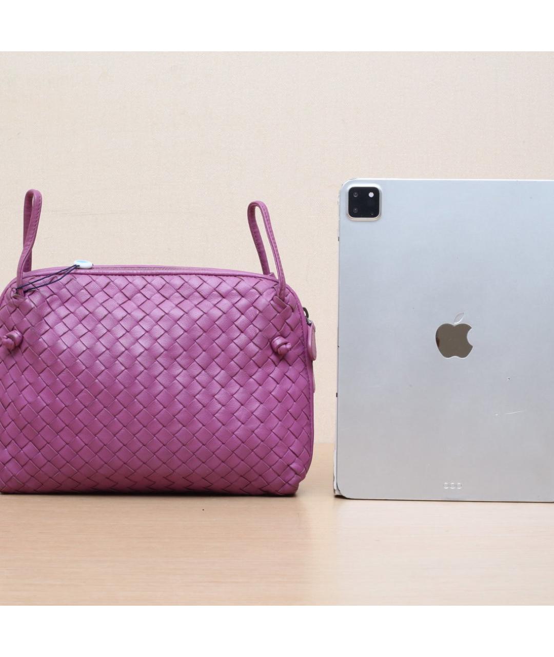 BOTTEGA VENETA Розовая кожаная сумка через плечо, фото 7