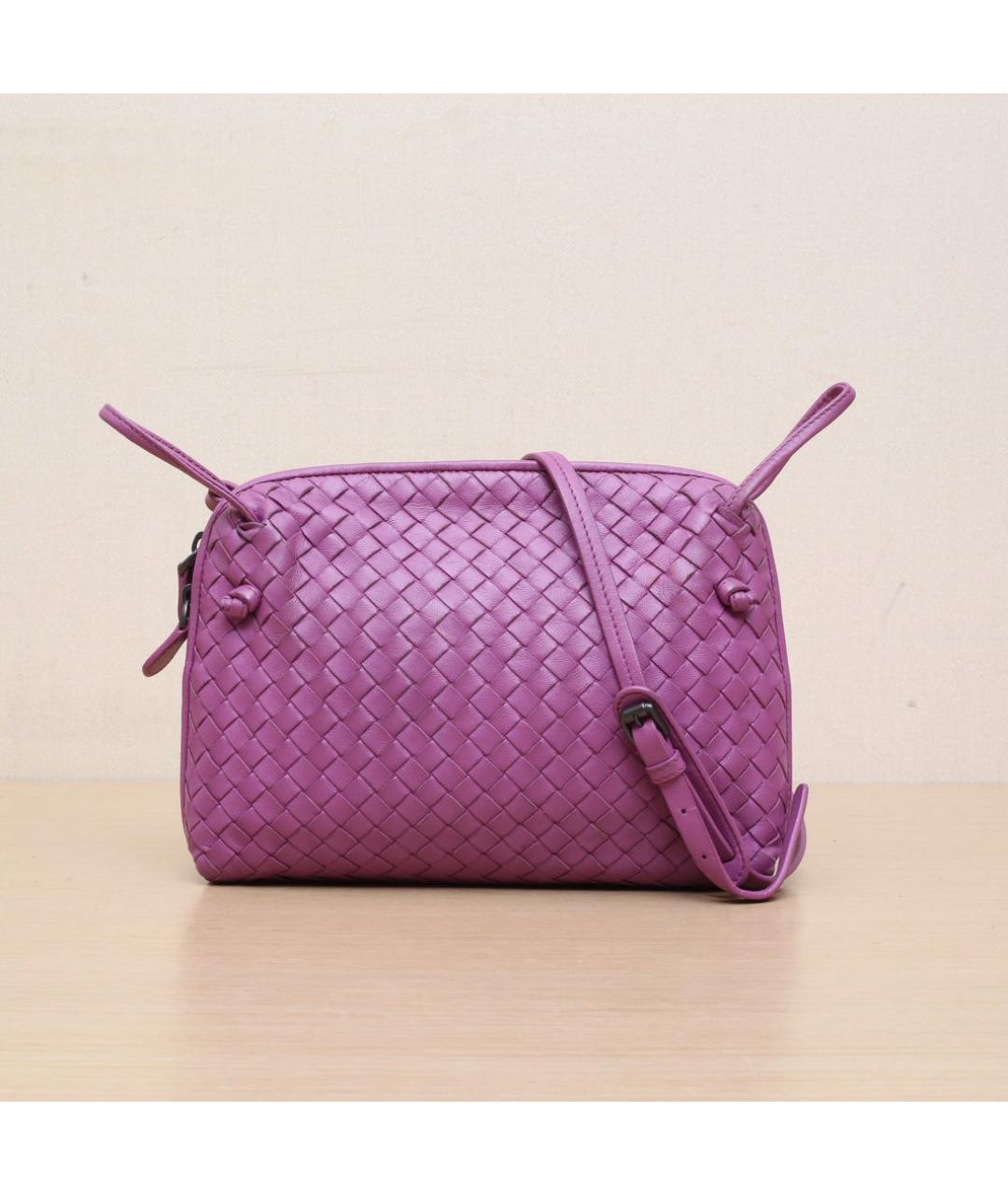 BOTTEGA VENETA Розовая кожаная сумка через плечо, фото 3