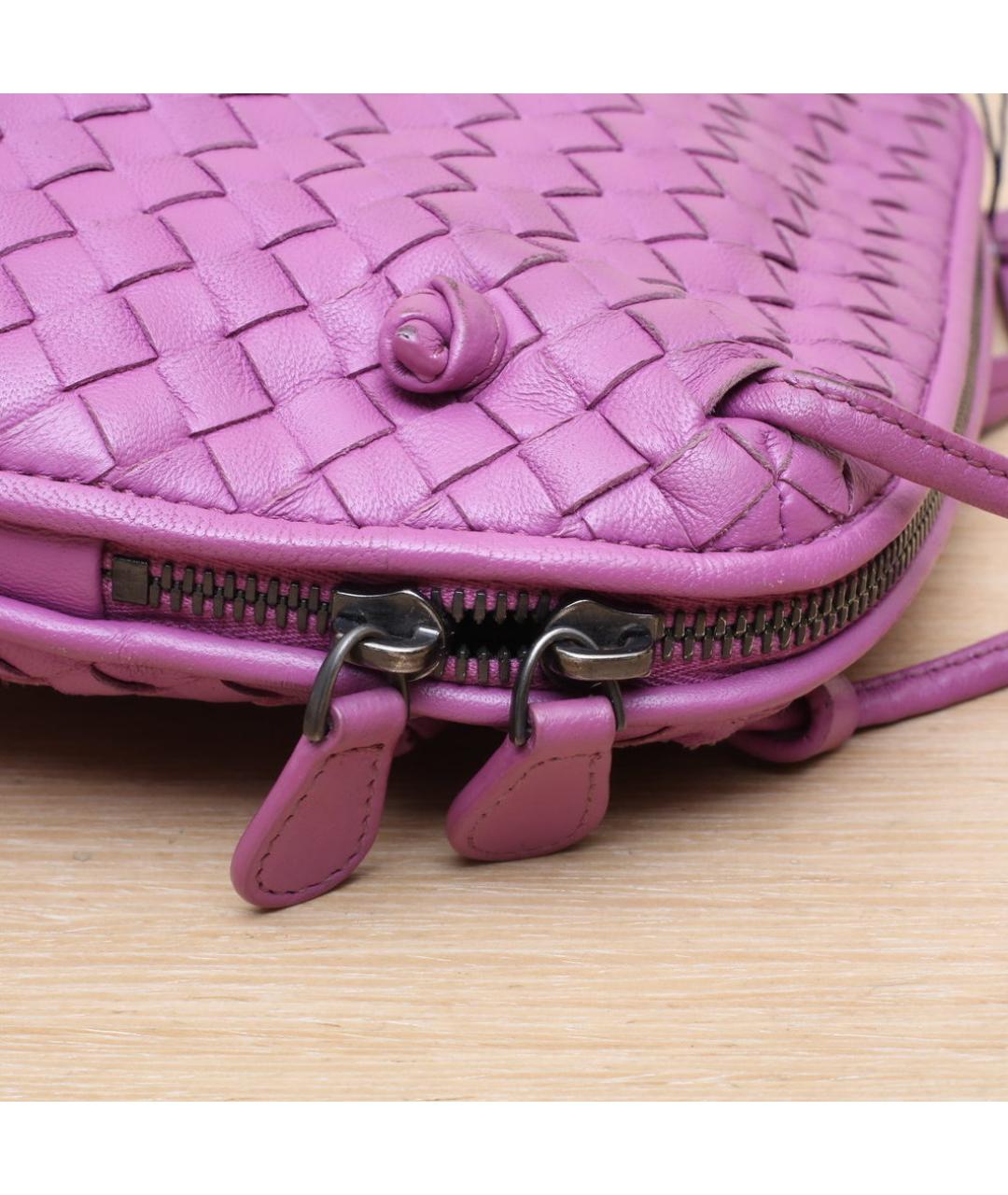 BOTTEGA VENETA Розовая кожаная сумка через плечо, фото 8