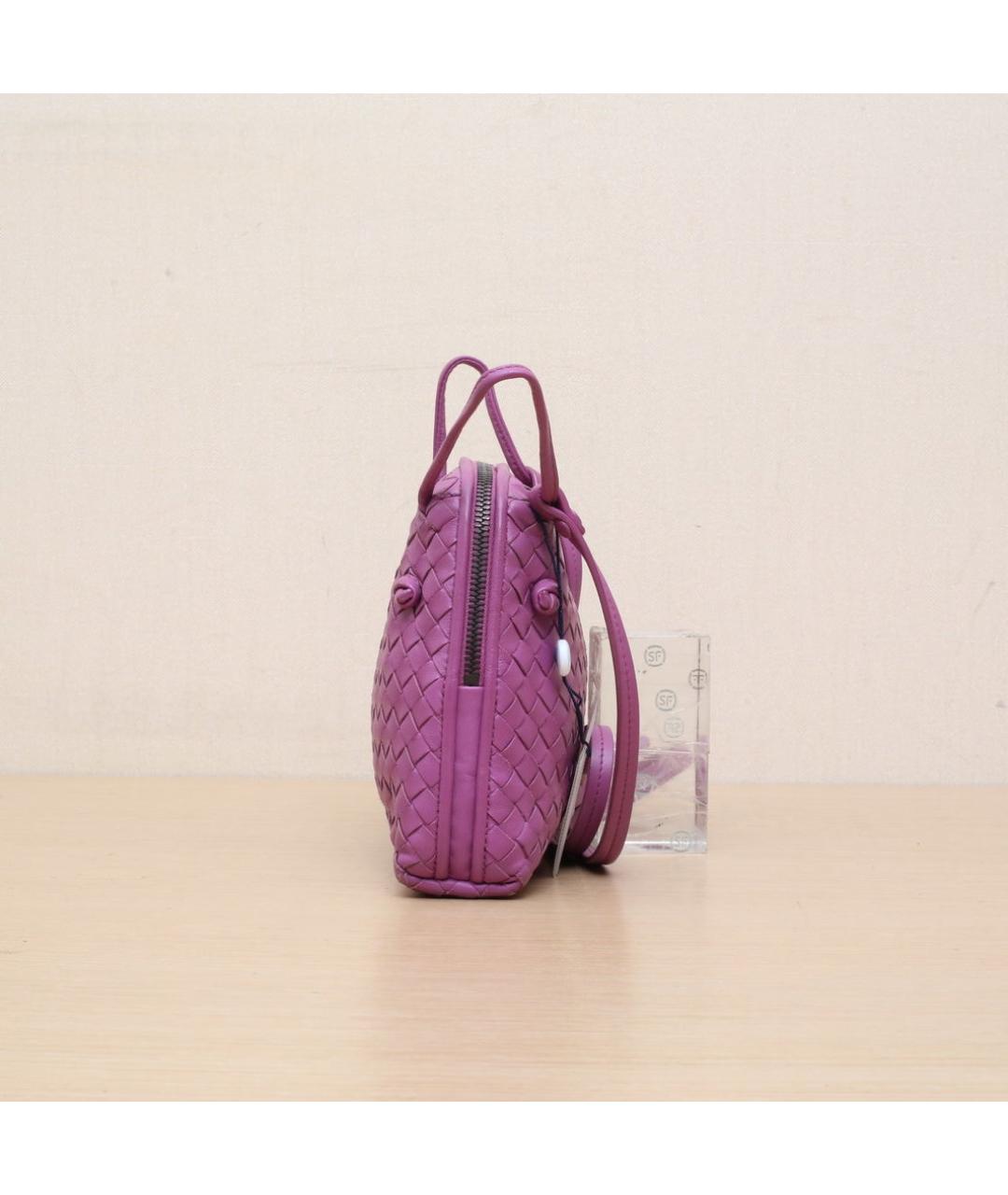 BOTTEGA VENETA Розовая кожаная сумка через плечо, фото 5