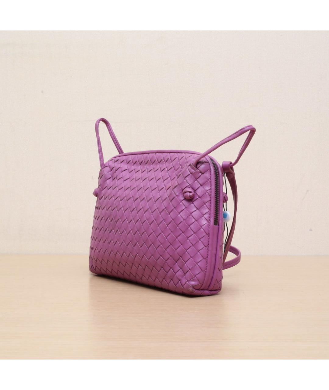 BOTTEGA VENETA Розовая кожаная сумка через плечо, фото 4