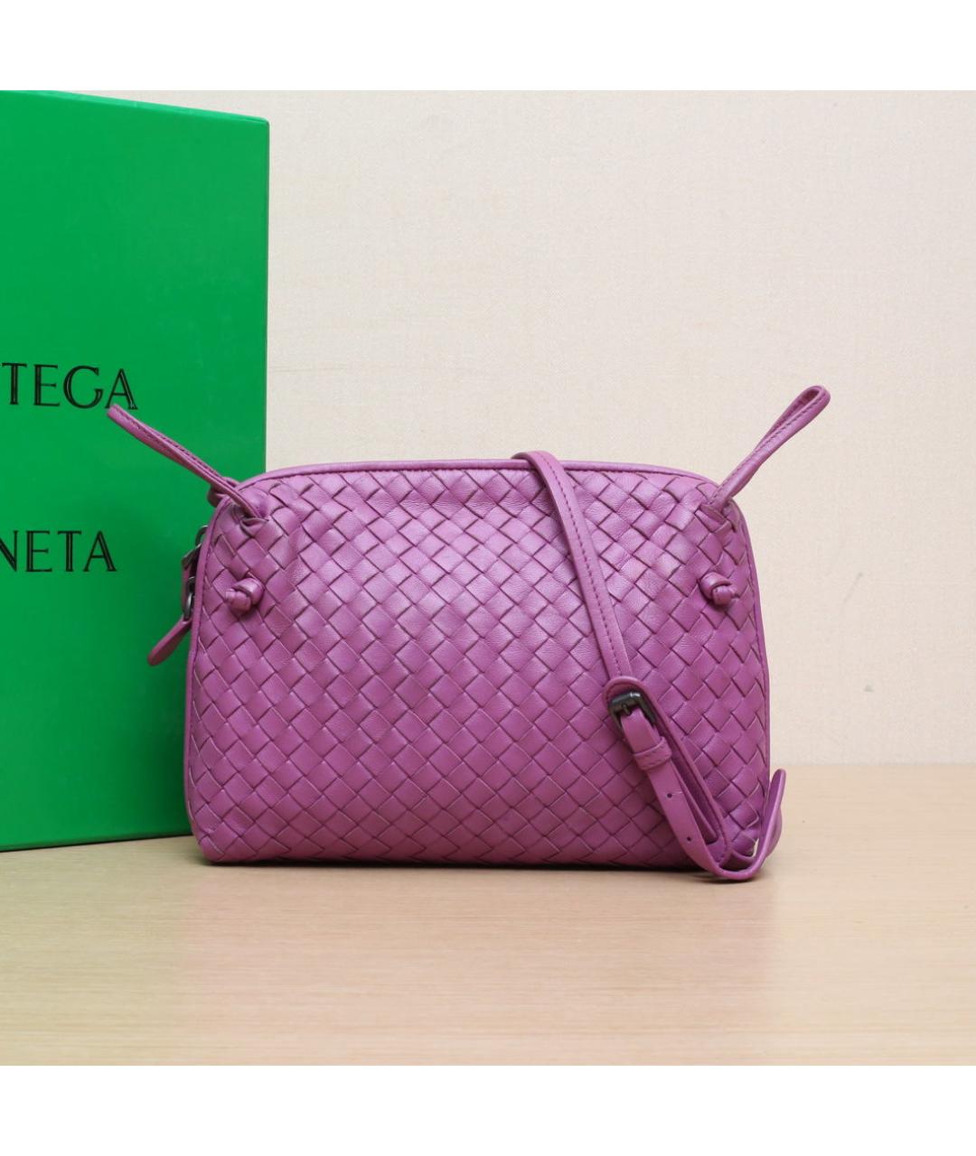 BOTTEGA VENETA Розовая кожаная сумка через плечо, фото 2