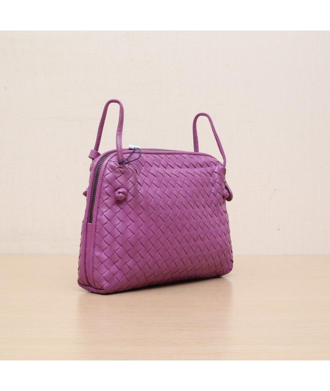 BOTTEGA VENETA Розовая кожаная сумка через плечо, фото 6