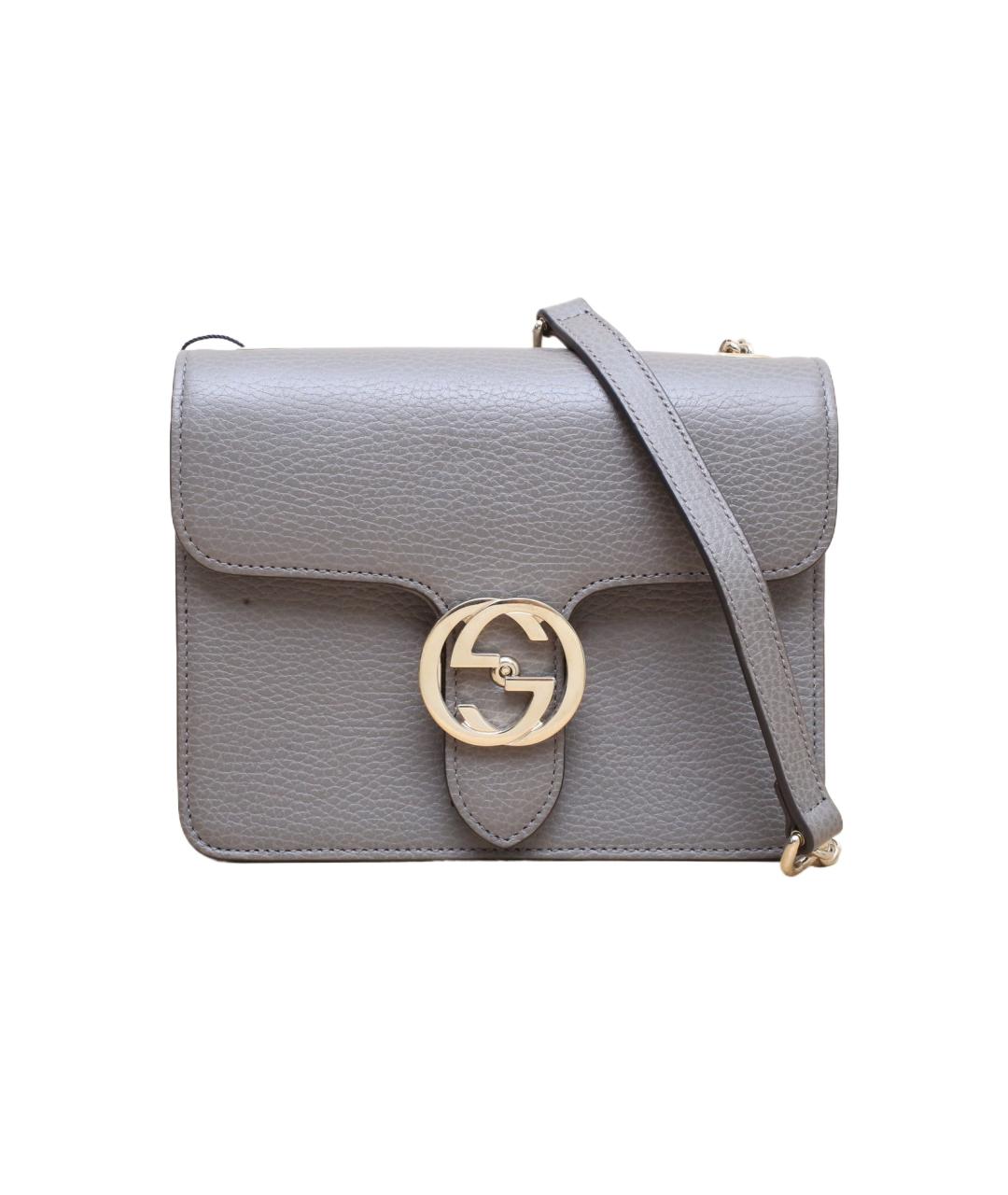 GUCCI Серая кожаная сумка через плечо, фото 1