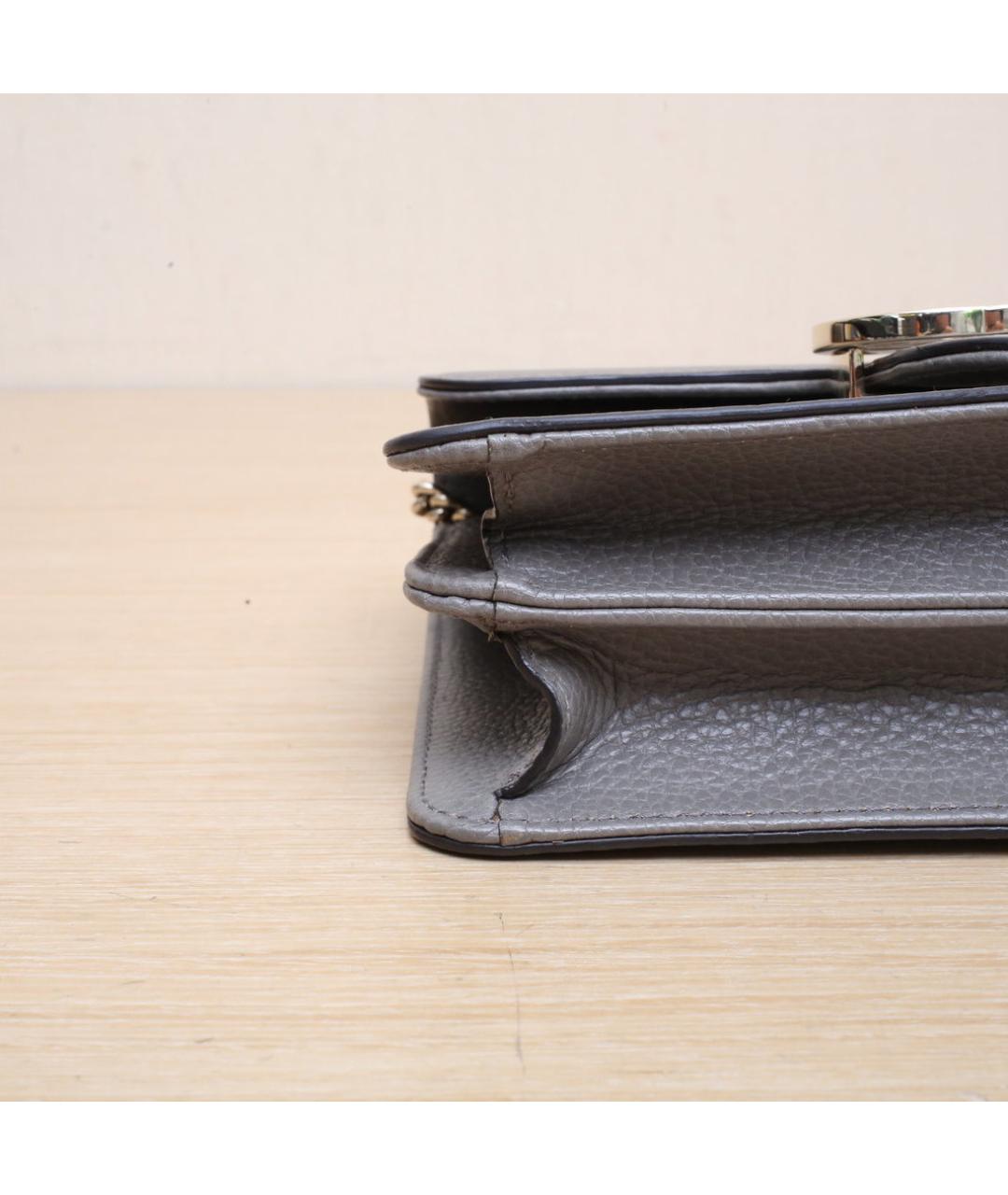 GUCCI Серая кожаная сумка через плечо, фото 9