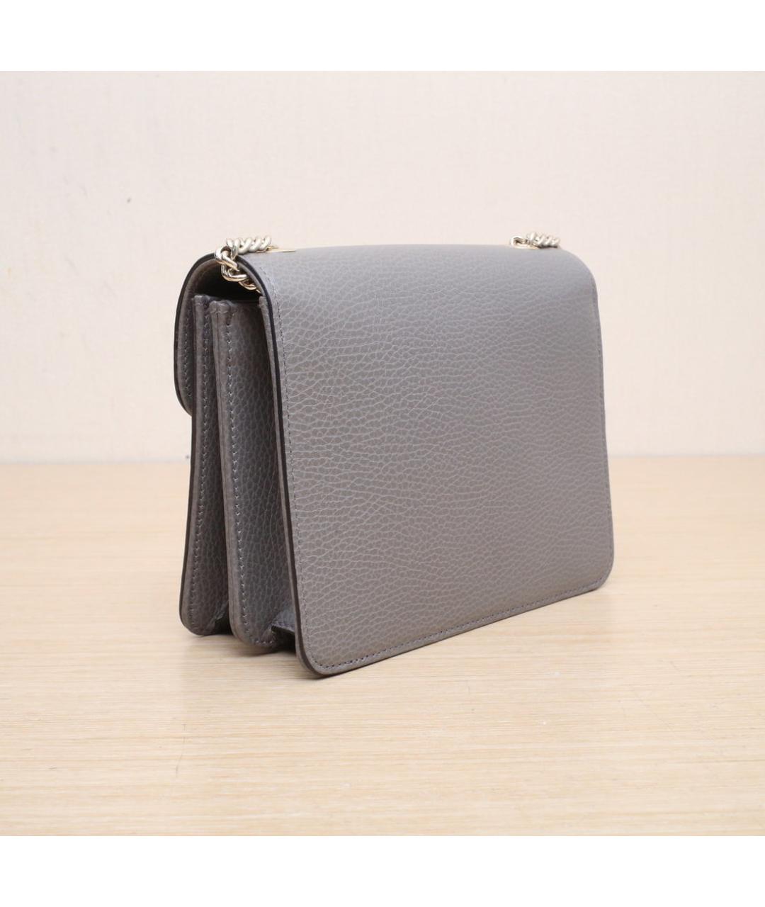 GUCCI Серая кожаная сумка через плечо, фото 6