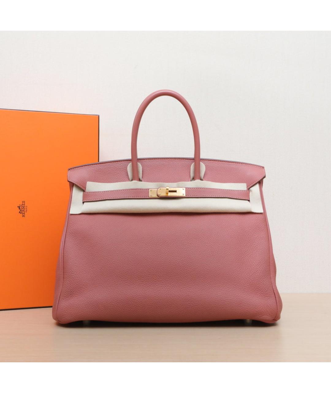 HERMES Розовая кожаная сумка через плечо, фото 2