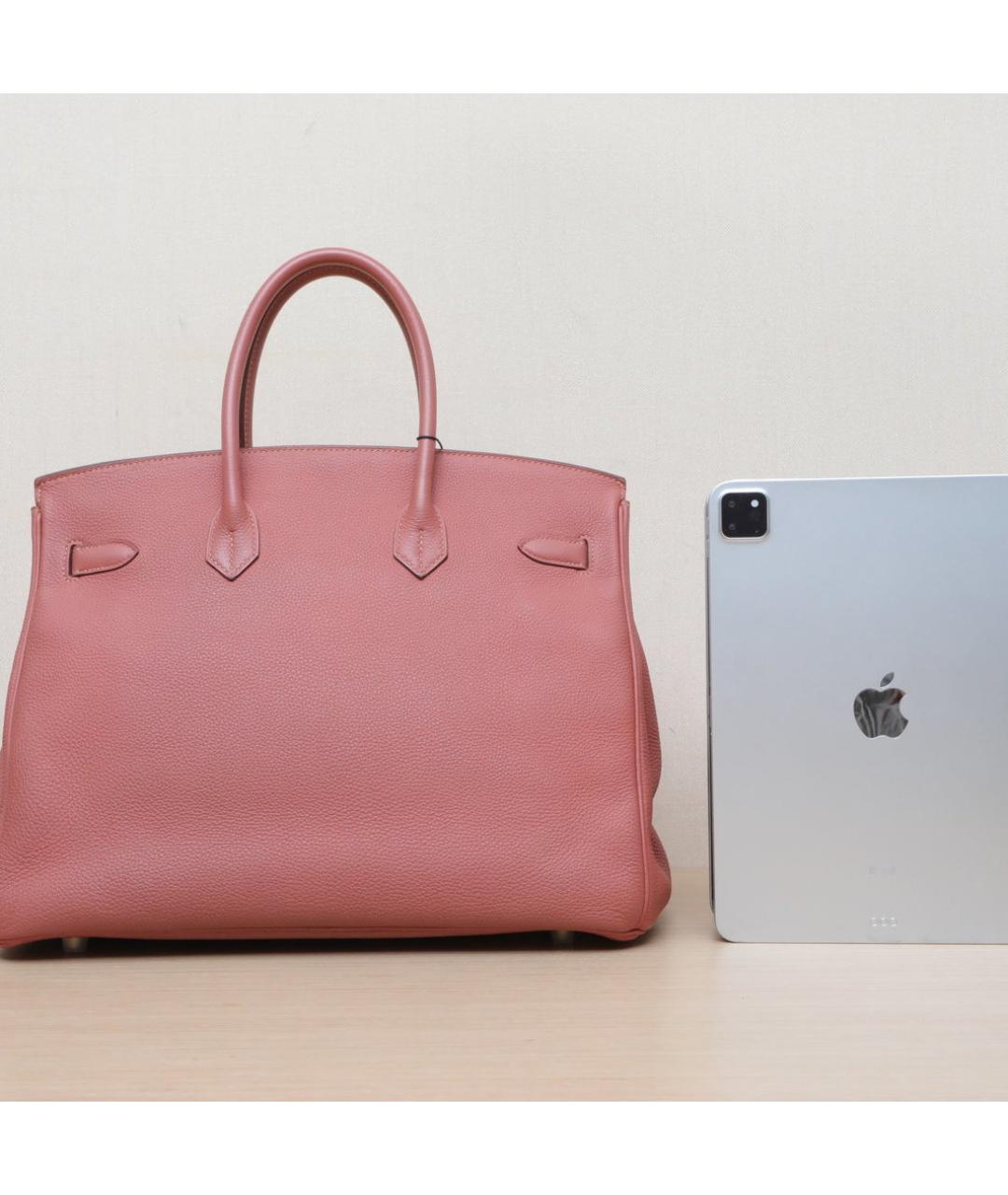 HERMES Розовая кожаная сумка через плечо, фото 7