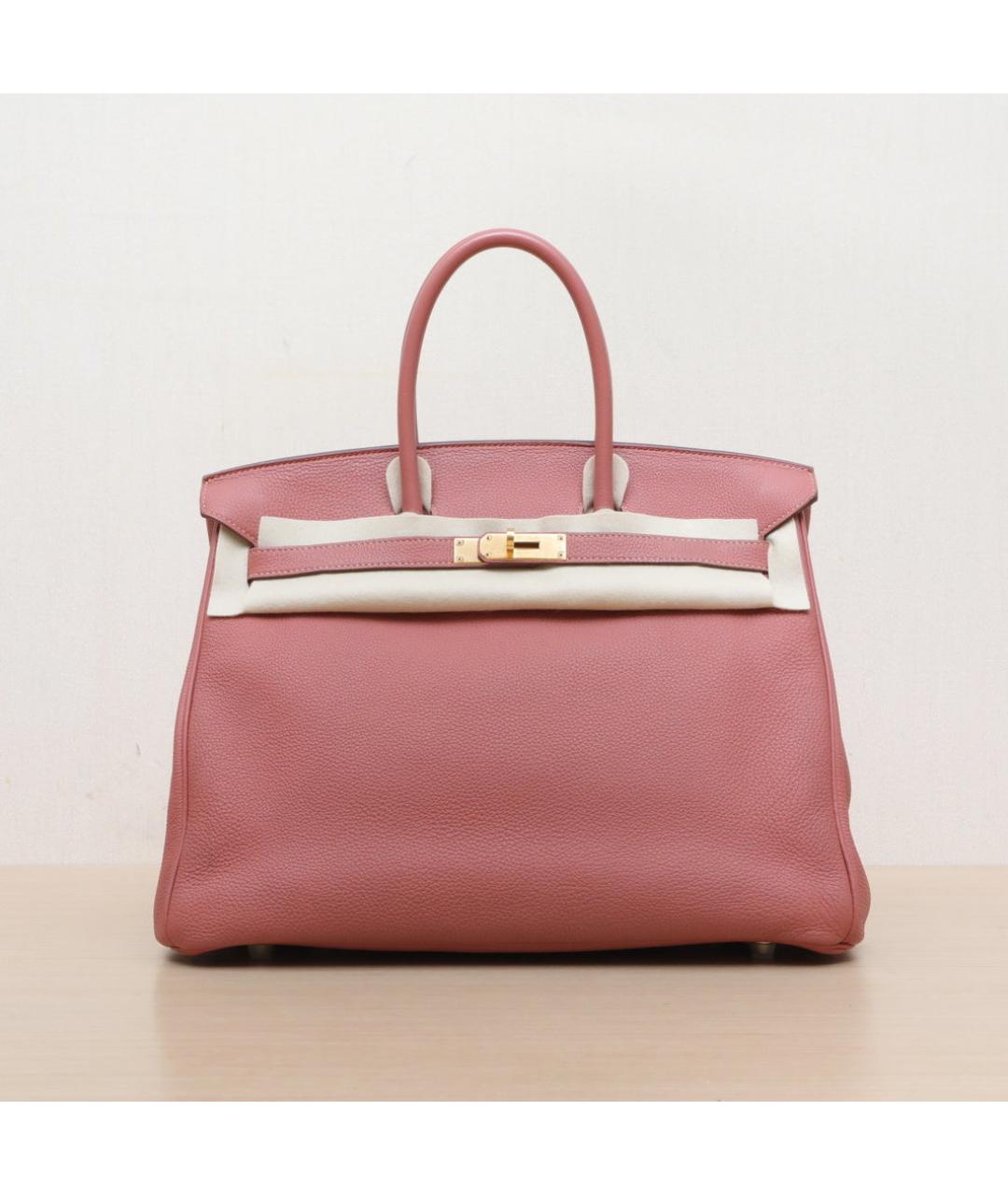 HERMES Розовая кожаная сумка через плечо, фото 3