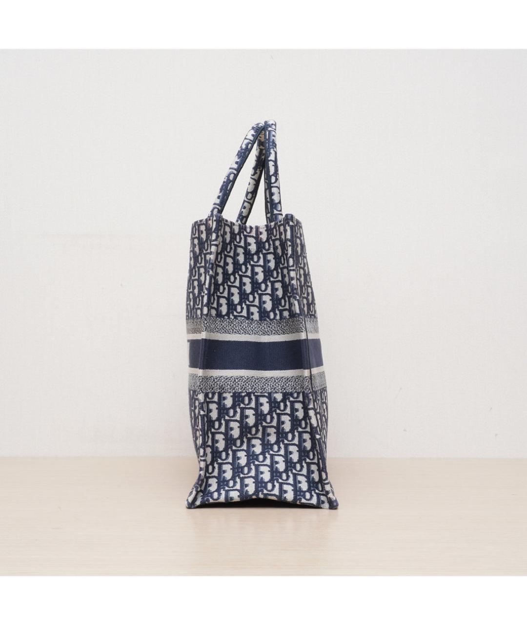 CHRISTIAN DIOR Темно-синяя тканевая сумка через плечо, фото 5