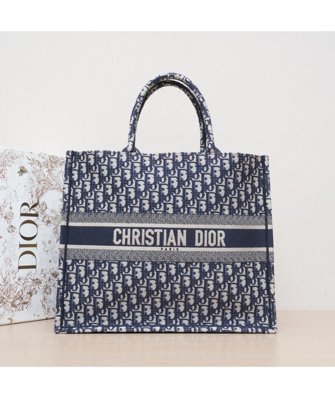 CHRISTIAN DIOR Темно-синяя тканевая сумка через плечо, фото 2