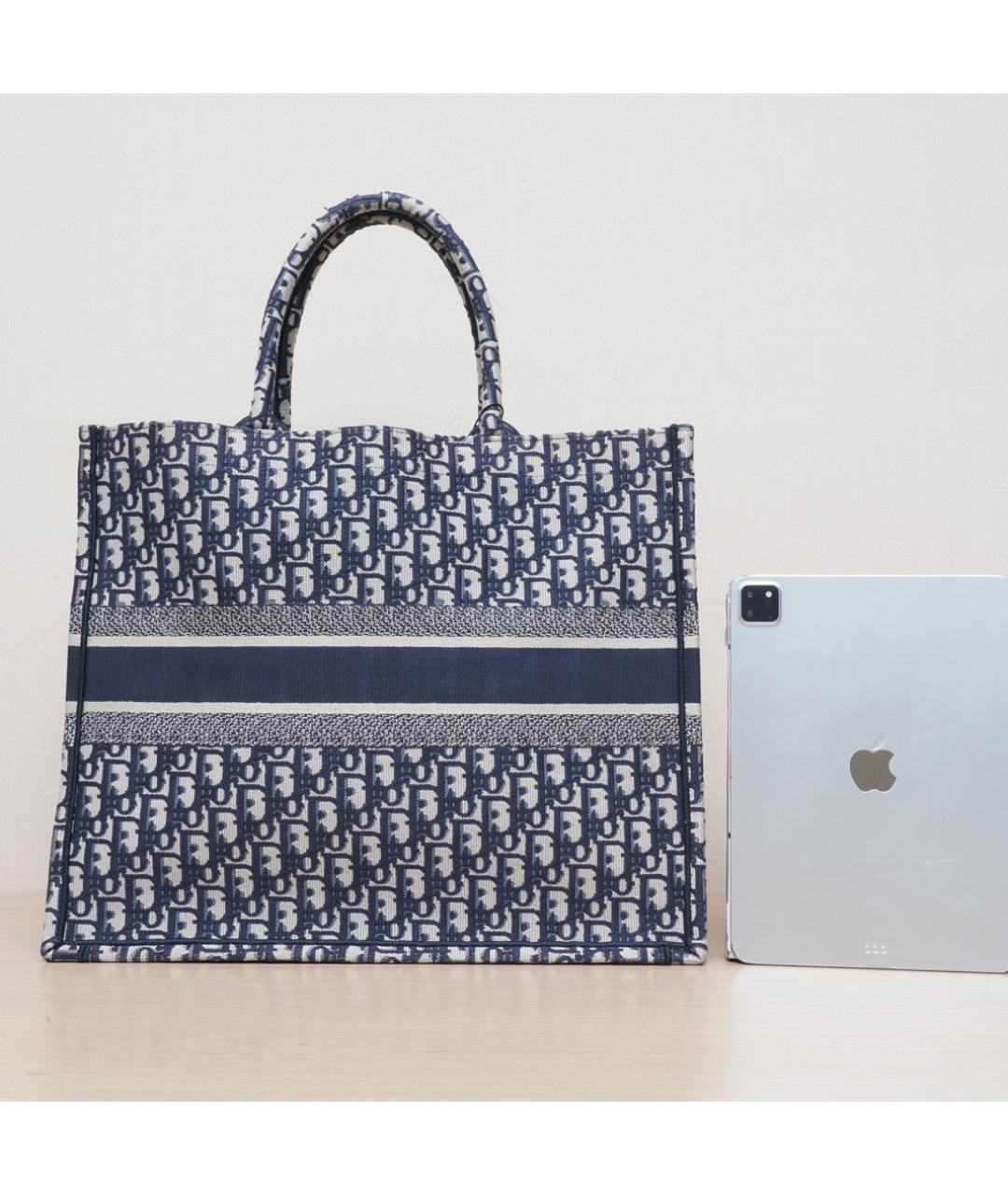 CHRISTIAN DIOR Темно-синяя тканевая сумка через плечо, фото 7