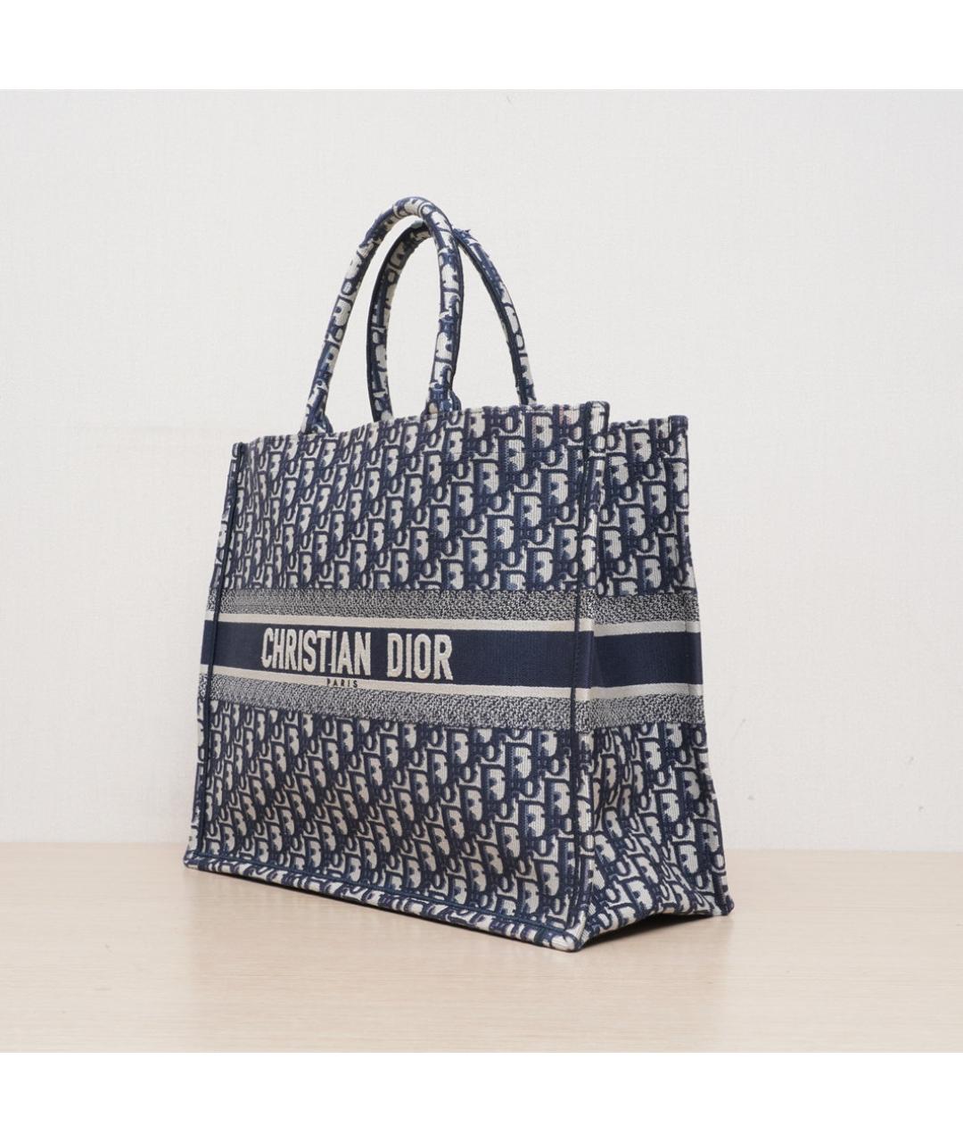 CHRISTIAN DIOR Темно-синяя тканевая сумка через плечо, фото 4