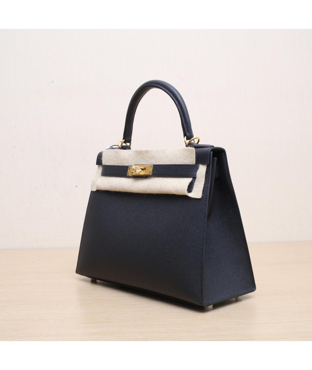 HERMES Черная кожаная сумка через плечо, фото 4