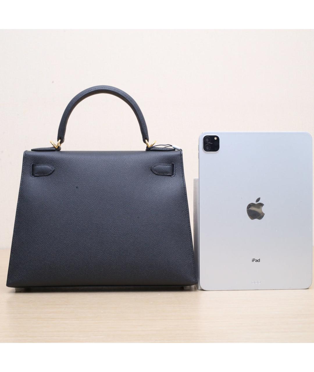 HERMES Черная кожаная сумка через плечо, фото 7