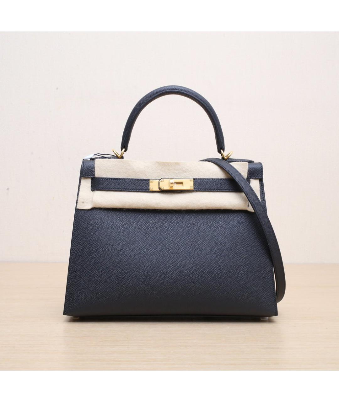 HERMES Черная кожаная сумка через плечо, фото 3