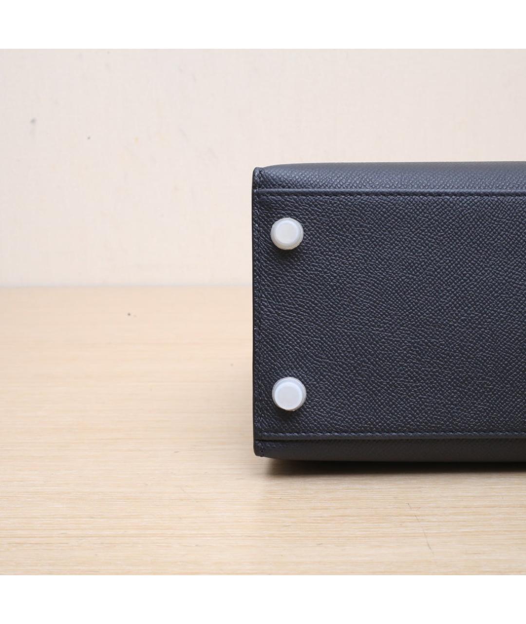 HERMES Черная кожаная сумка через плечо, фото 9