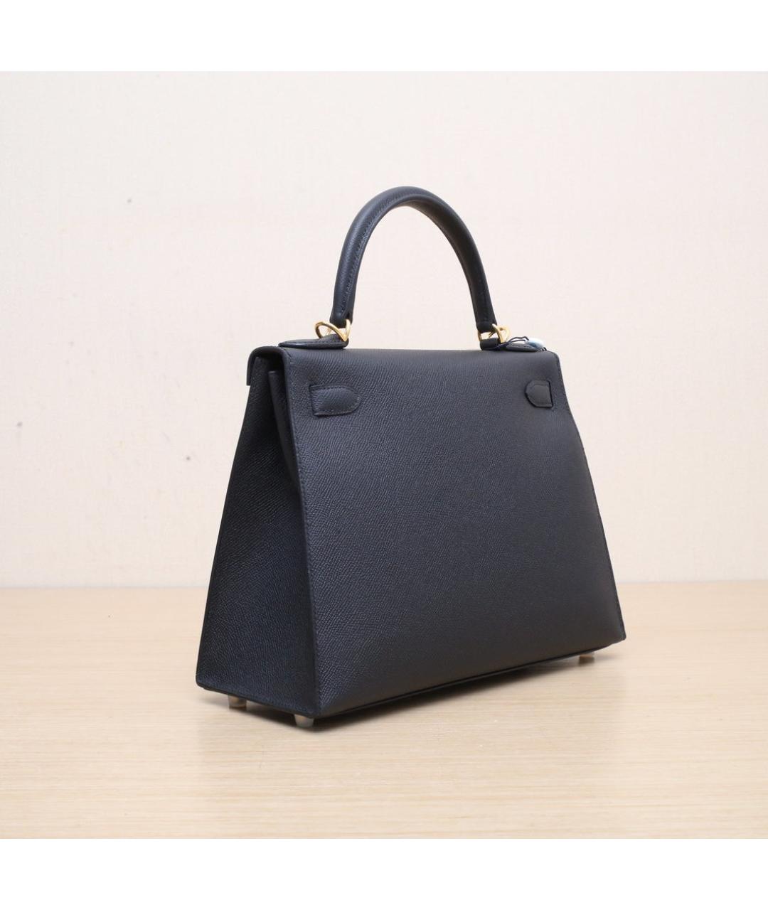 HERMES Черная кожаная сумка через плечо, фото 6