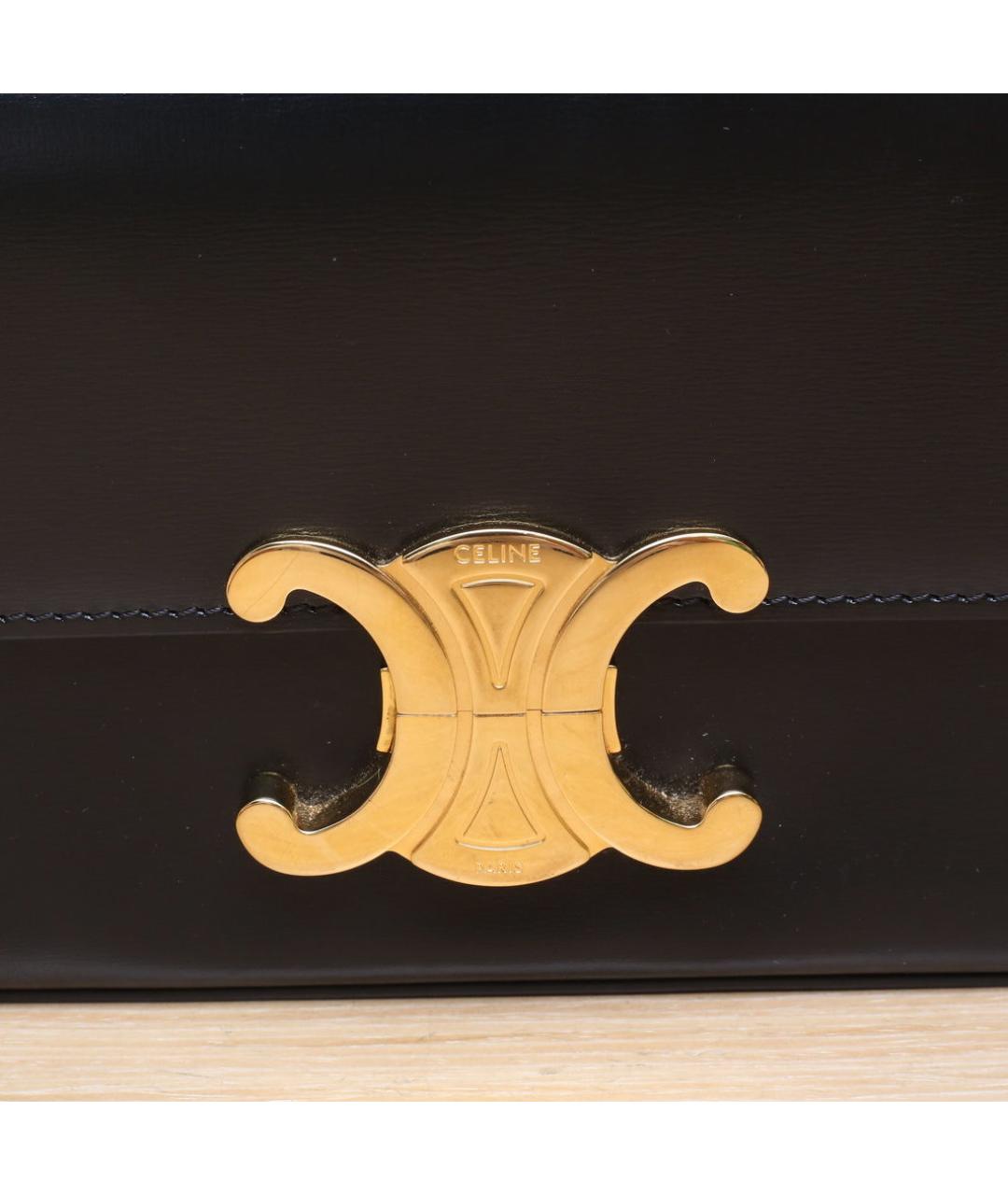 CELINE Черная кожаная сумка через плечо, фото 8