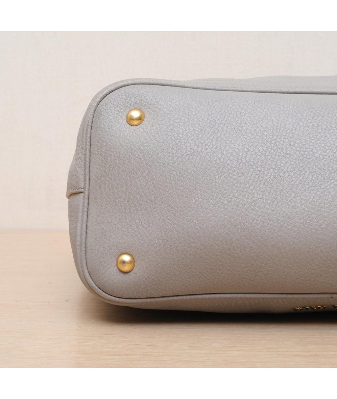 MIU MIU Серая кожаная сумка через плечо, фото 9