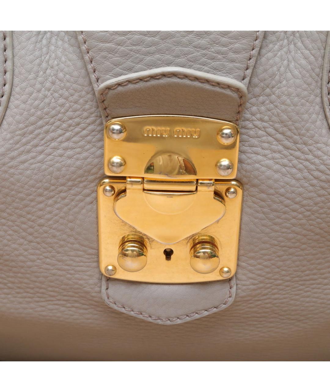 MIU MIU Серая кожаная сумка через плечо, фото 8