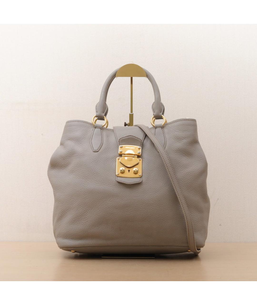 MIU MIU Серая кожаная сумка через плечо, фото 2