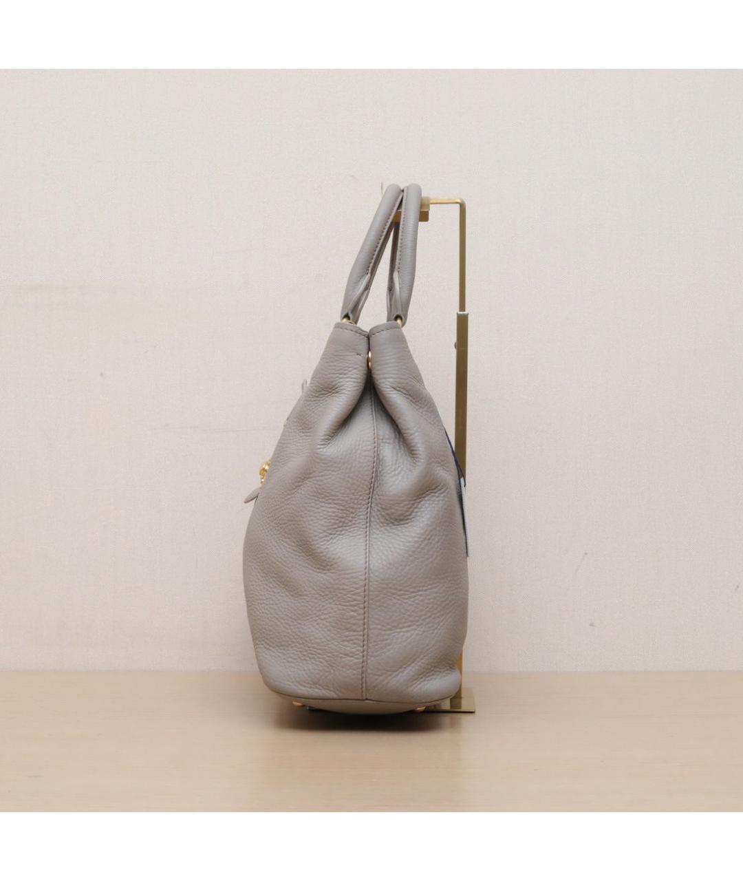 MIU MIU Серая кожаная сумка через плечо, фото 5