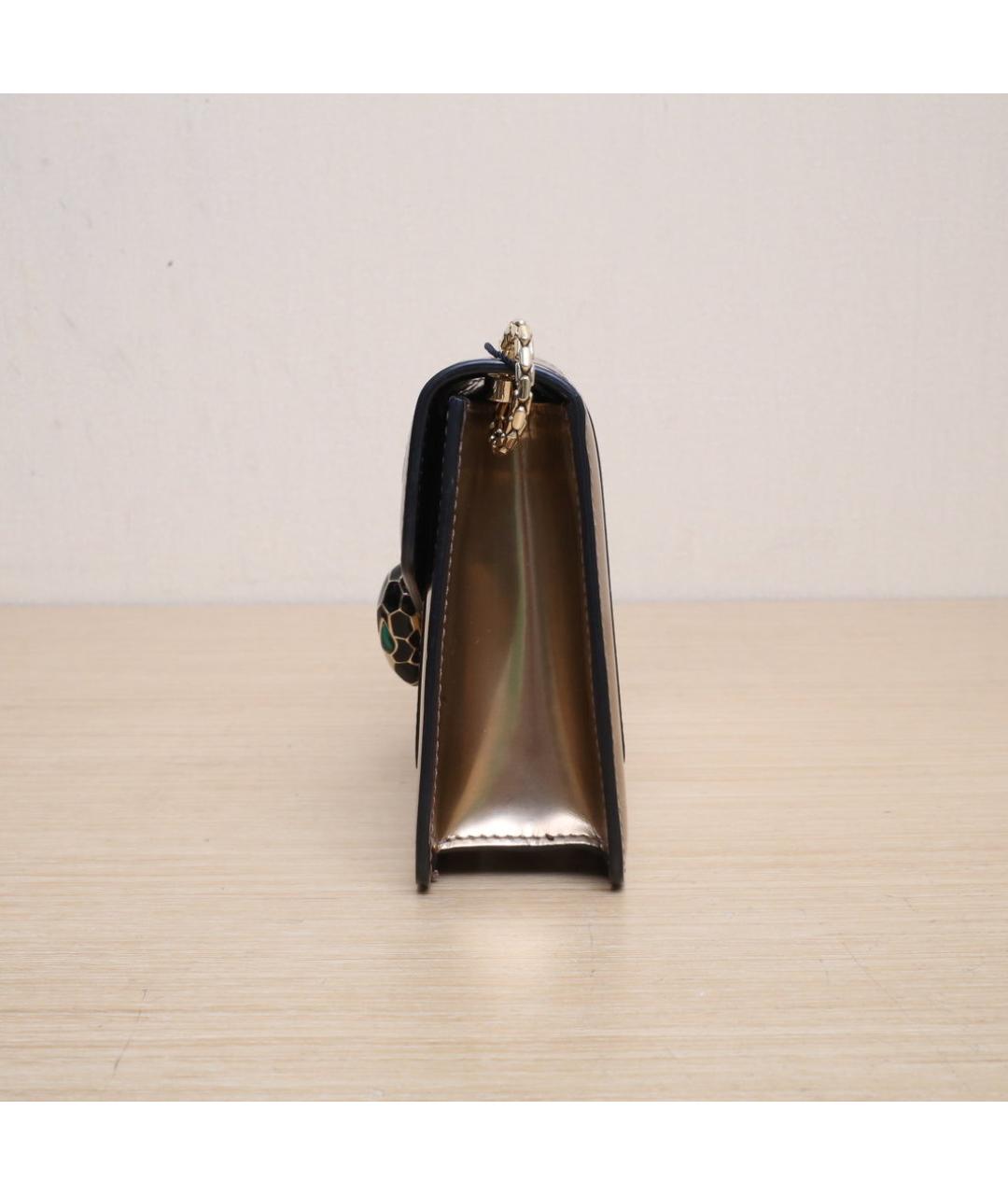 BVLGARI Золотая кожаная сумка через плечо, фото 5