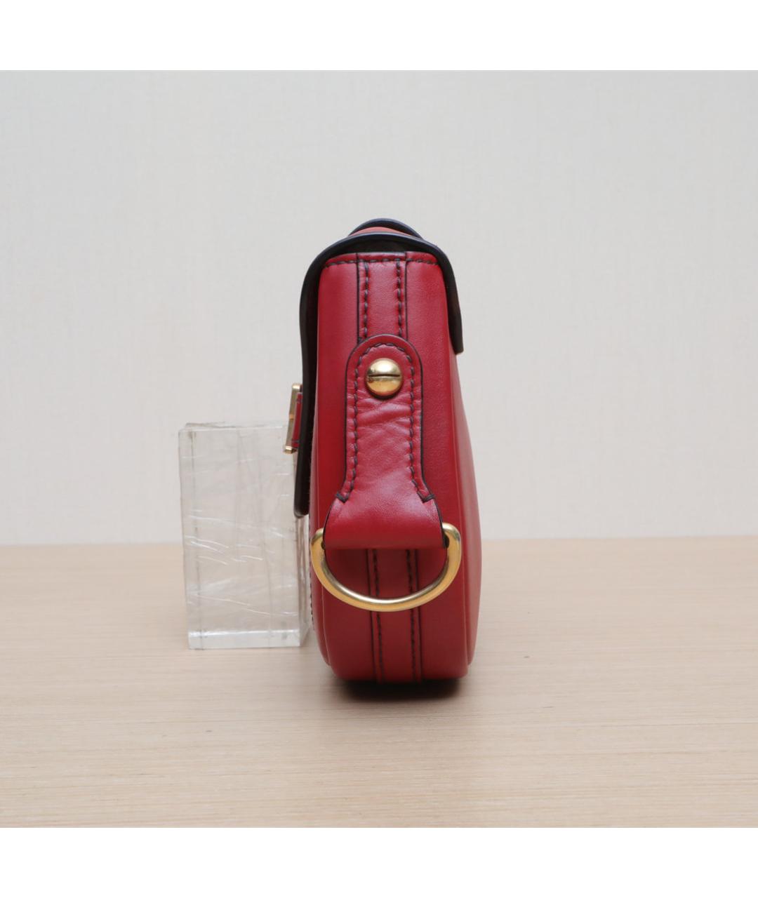 CHRISTIAN DIOR Красная кожаная сумка через плечо, фото 5