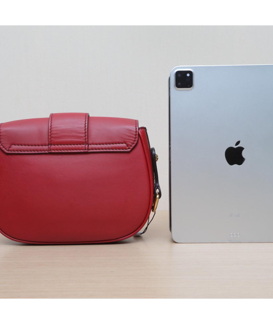 CHRISTIAN DIOR Красная кожаная сумка через плечо, фото 7