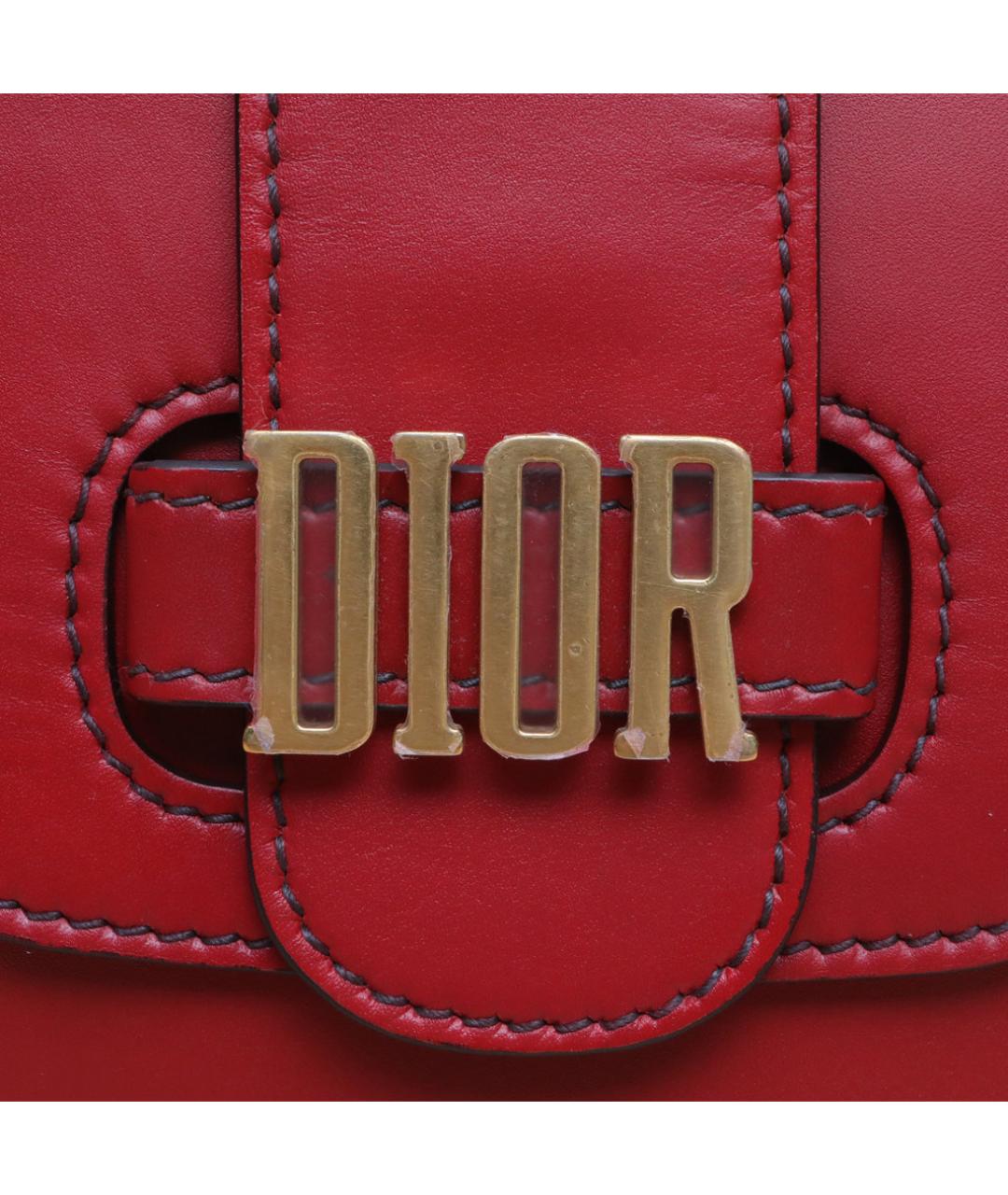 CHRISTIAN DIOR Красная кожаная сумка через плечо, фото 8
