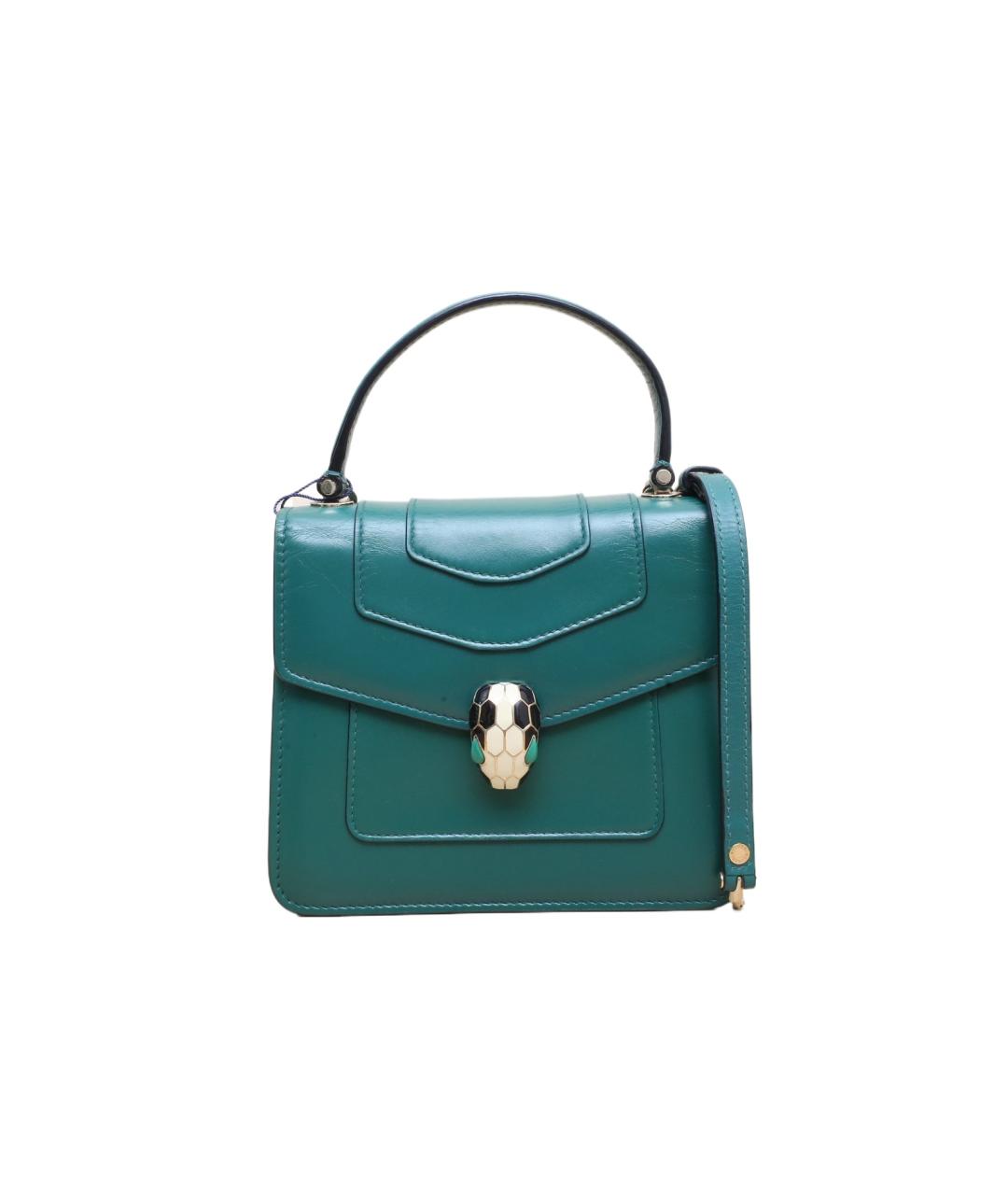 BVLGARI Зеленая кожаная сумка через плечо, фото 1