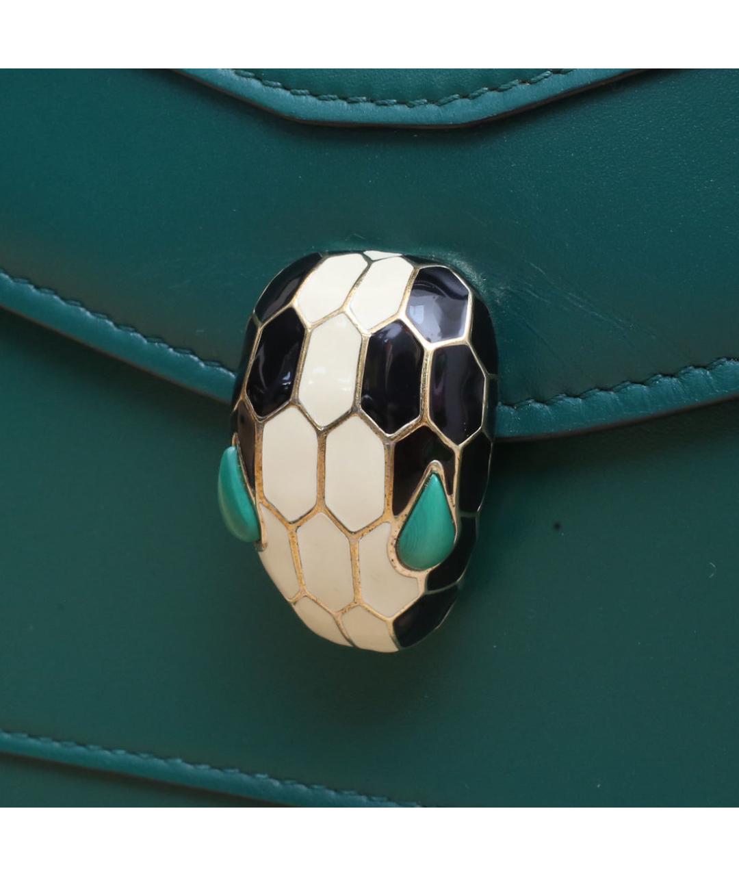 BVLGARI Зеленая кожаная сумка через плечо, фото 8
